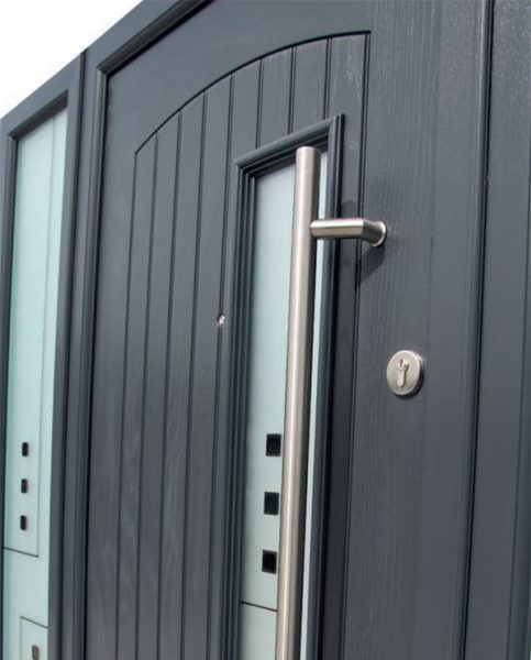 close up of black palladio composite door