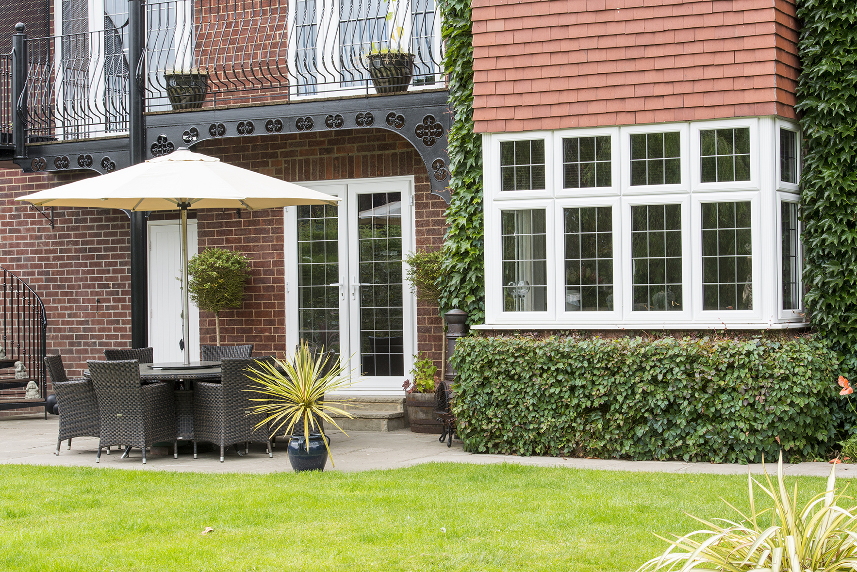 house window showing white upvc frames